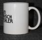 Preview: Weiße Tasse mit Spruch"ICH BIN SYMPATISCH DU FICKFEHLER"