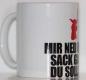 Preview: Weiße Tasse mit Spruch YODA" MIR NED UFF DA SACK GANGA DU SOLSCHT!"