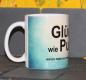 Preview: Weiße Tasse mit Spruch "GLÜCK IST WIE PUPSENWENN MAN ES ERZWINGT"