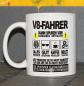 Preview: Weiße Tasse mit Spruch "V8 FAHRER KANN SPUREN VON SARKASMUS ENTHALTEN"