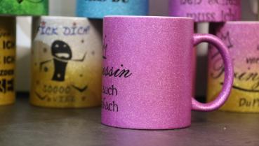 Weiße Tasse mit Spruch  "PRINZESSIN sein ist auch nicht einfach"