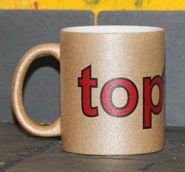 Weiße Tasse mit Spruch  "TOPDAD"