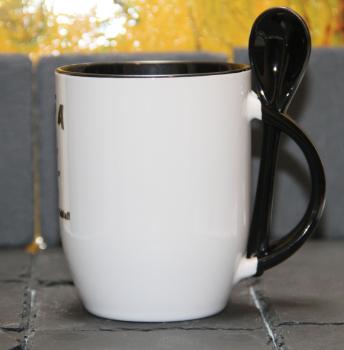 Weiße Tasse mit Spruch "EIN WAHRER PAPA BRAUCHT KEIN SCHLAF"