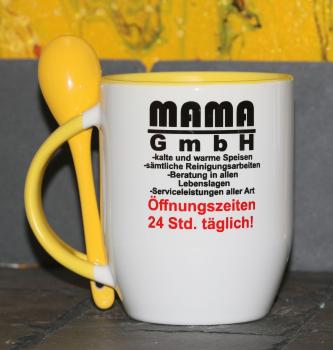 Weiße Tasse mit Spruch  "MAMA GmbH"