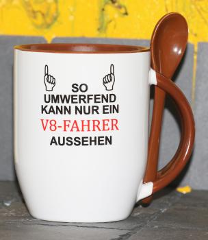 Weiße Tasse mit Spruch "SO UMWERFEND KAN NUR EIN ................ AUSSEHEN"