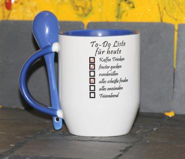 Weiße Tasse mit Spruch "TO DO LISTE FÜR HEUTE"