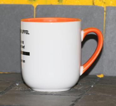 Weiße Tasse mit Spruch "MORGENMUFFEL; NOCH NICHT ANSPRECHEN"