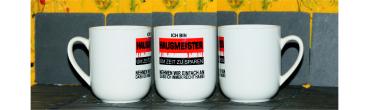 Weiße Tasse mit Spruch "Ich bin Hausmeister und habe immer RECHT"