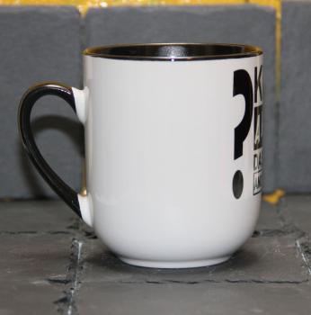 Weiße Tasse mit Spruch "KEINE AHNUNG DAS WAR DIE ANDERE SCHICHT"