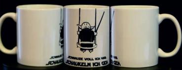 Weiße Tasse mit Spruch YODA "SCHNAUZE VOLL ICH HAB, SCHAUKELN ICH GEH"