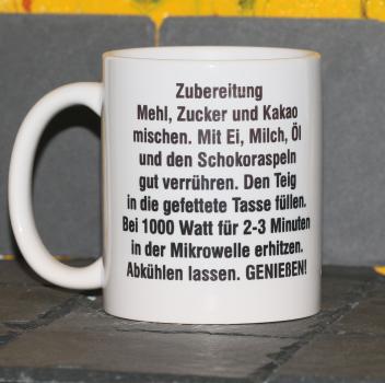 Weiße Tasse mit Spruch Polizist "ACH EGAL ICH DARF MIT BLAULICHT FAHREN"