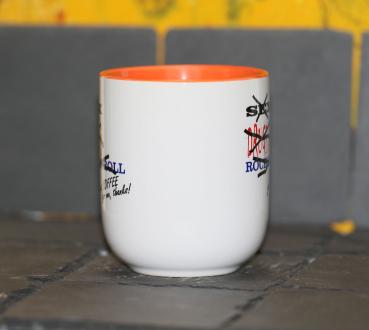 Weiße Tasse mit Spruch "SEX DRUKS & ROCK´N ROLL"