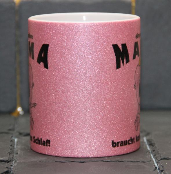 Weiße Tasse mit Spruch  "Weiße Tasse mit Spruch "EINE WAHRE MAMA BRAUCHT KEIN SCHLAF"