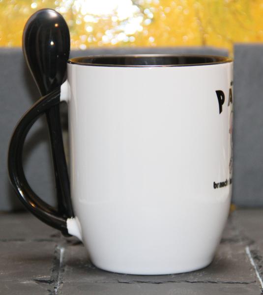 Weiße Tasse mit Spruch "EIN WAHRER PAPA BRAUCHT KEIN SCHLAF"