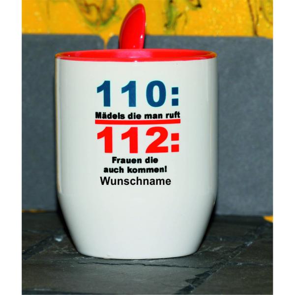 Weiße Tasse mit Spruch Weiße Tasse mit Spruch "Mädels die man ruft, Frauen die auch kommen"