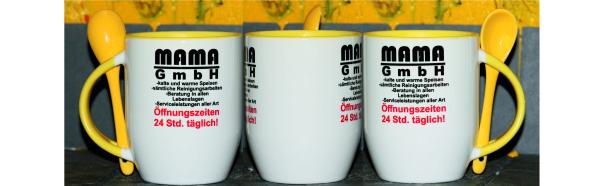 Weiße Tasse mit Spruch  "MAMA GmbH"