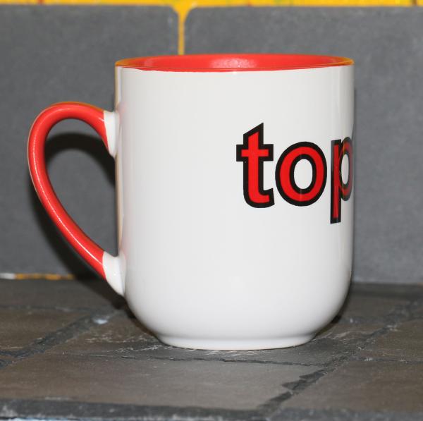 Weiße Tasse mit Spruch "TOPDAD"