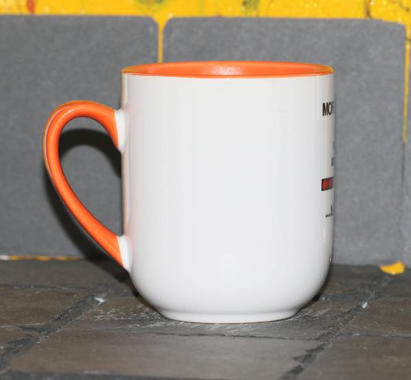 Weiße Tasse mit Spruch "MORGENMUFFEL; NOCH NICHT ANSPRECHEN"