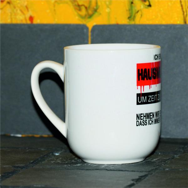 Weiße Tasse mit Spruch "Ich bin Hausmeister und habe immer RECHT"