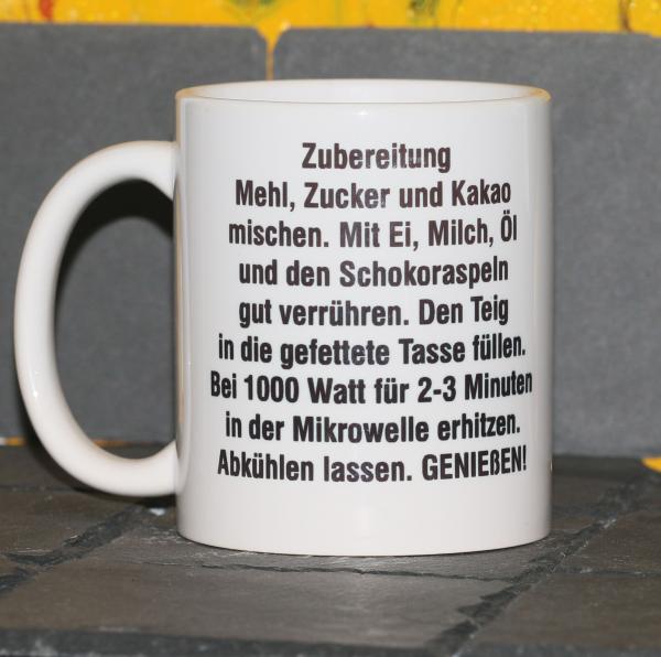 Weiße Tasse mit Spruch Polizist "ACH EGAL ICH DARF MIT BLAULICHT FAHREN"
