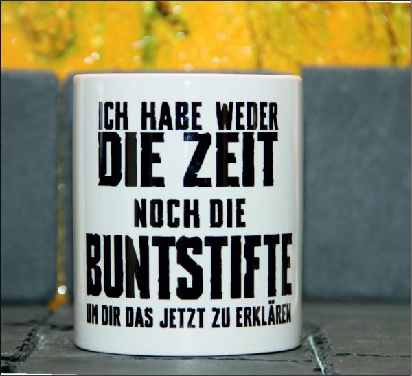 Weiße Tasse mit Spruch EIN LEBEN OHNE HUNDERASSE IST MÖGLICH ABER SINNLOS