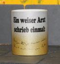 Weiße Tasse mit Spruch  
