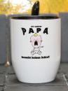 Weiße Tasse mit Spruch 