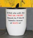 Weiße Tasse mit Spruch 