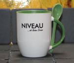 Weiße Tasse mit Spruch Weiße Tasse mit Spruch "Niveau ist keine Creme"