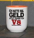 Weiße Tasse mit Spruch 