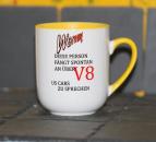 Weiße Tasse mit Spruch 