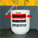 Weiße Tasse mit Spruch 