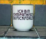 Weiße Tasse mit Spruch 
