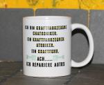 Weiße Tasse mit Spruch 