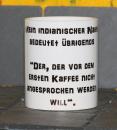 Weiße Tasse mit Spruch 