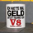 Weiße Tasse mit Spruch 