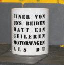 Weiße Tasse mit Spruch 