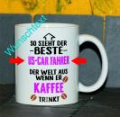 Weiße Tasse mit Spruch 