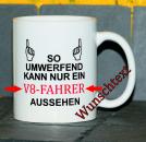 Weiße Tasse mit Spruch 