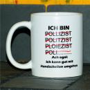 Weiße Tasse mit SpruchPolizist 