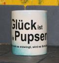Weiße Tasse mit Spruch 