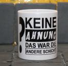 Weiße Tasse mit Spruch 